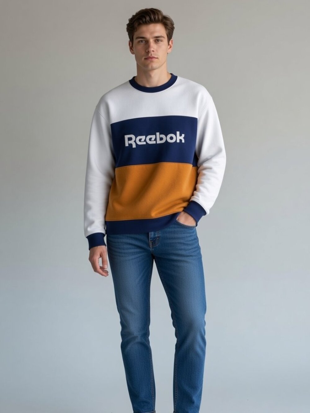 Reebok x Forever 21 Retro Colorblock Crewneck Sweatshirt Men's M 💙